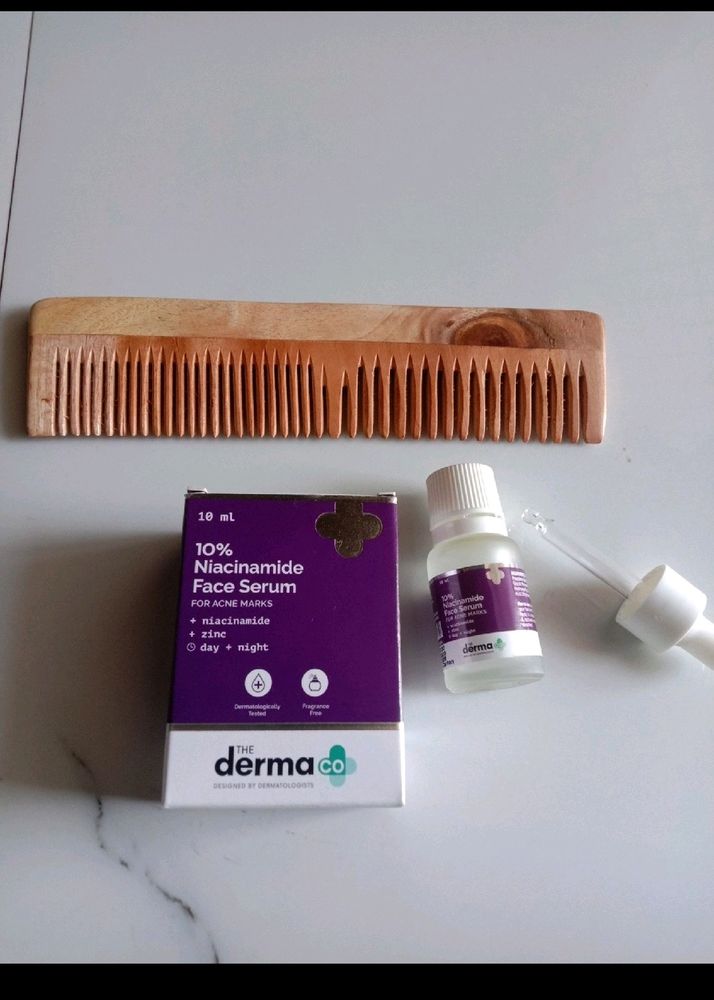 10% Niacinamide Serum With Neem Wooden Comb