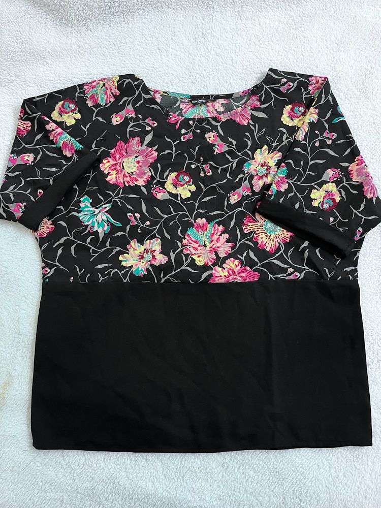 Black Floral Top