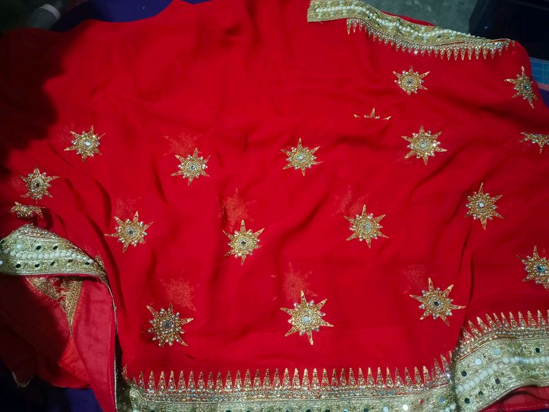 Geougus Bridal Red Saree