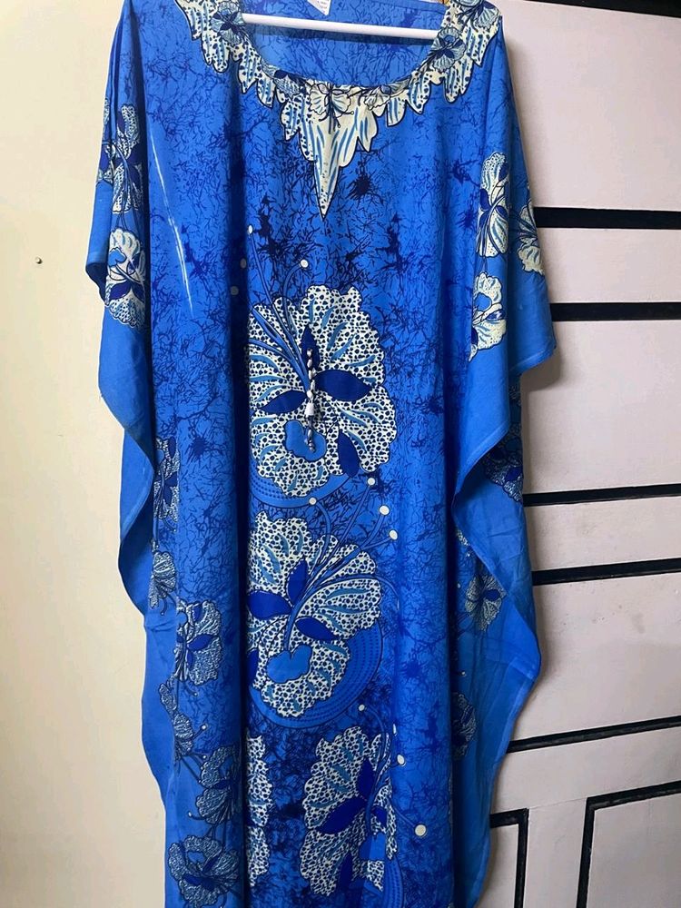 Beautiful Blue Kaftan With Adjustable Waist