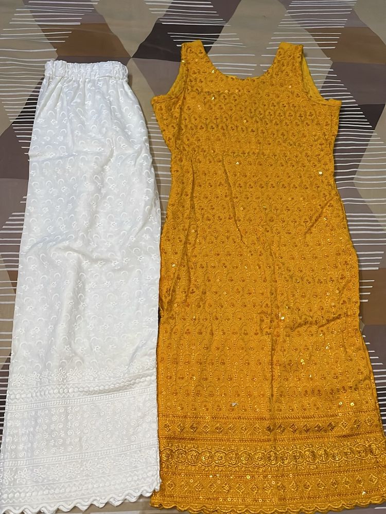 Chikankari Stuff Mustard Colour Kurta