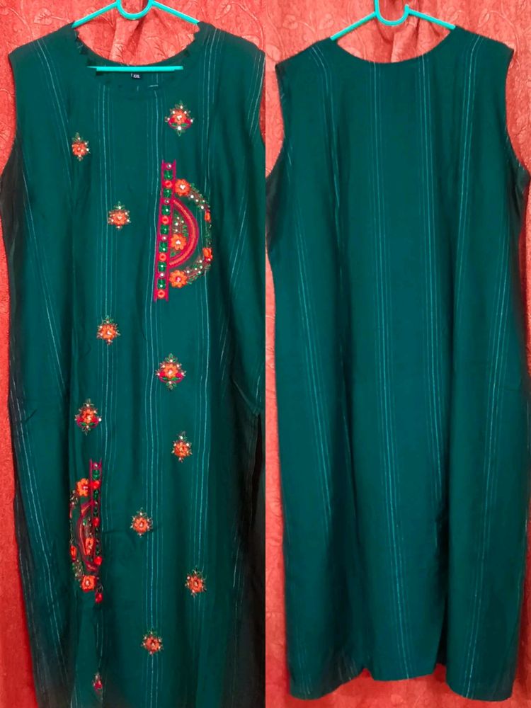 Embroidery work Kurti With three Quarter Sleeves