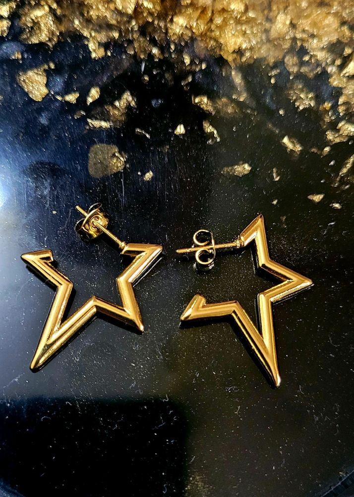 Star Hoops, Stainless Steel