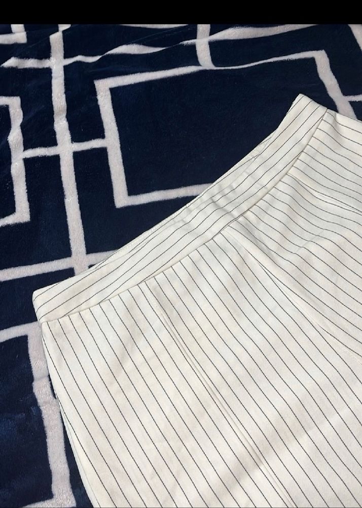 Black And White Striped Formal Pants