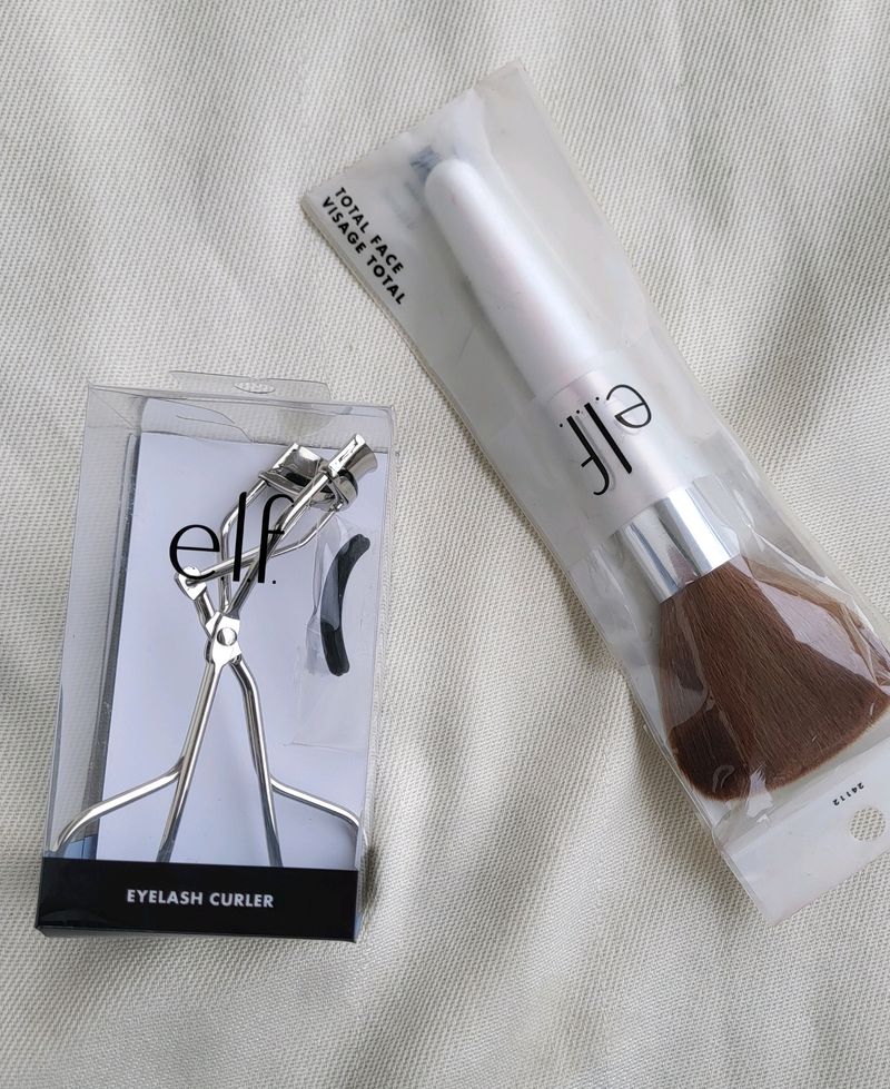 ELF Costmetics Lash Curler And Total Face Brush