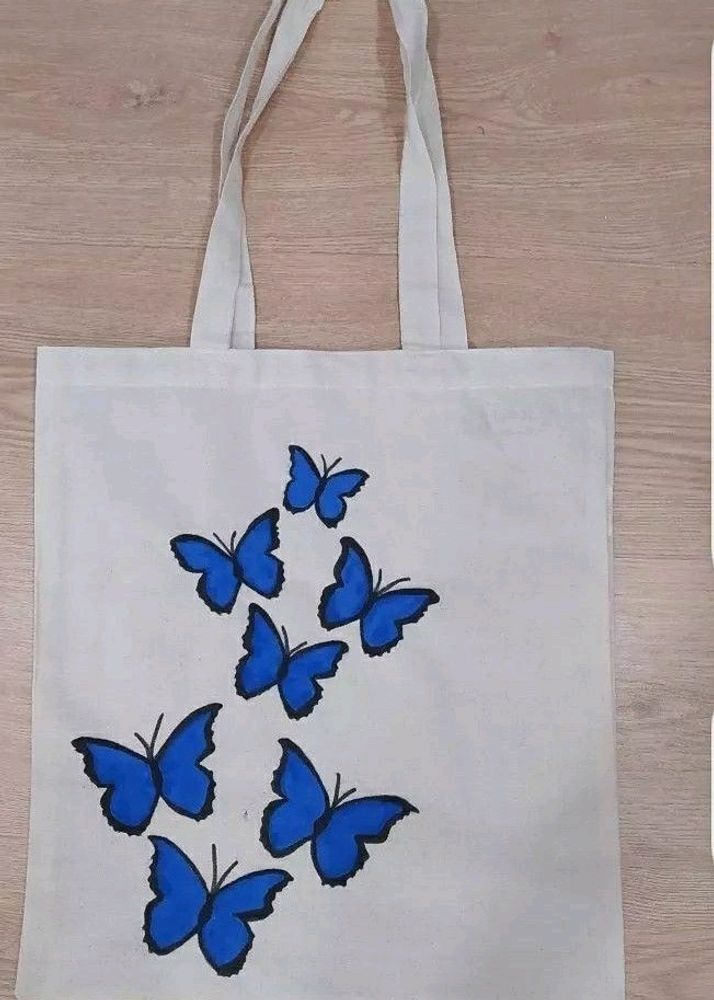 Butterfly Hand Paint Tote Bag