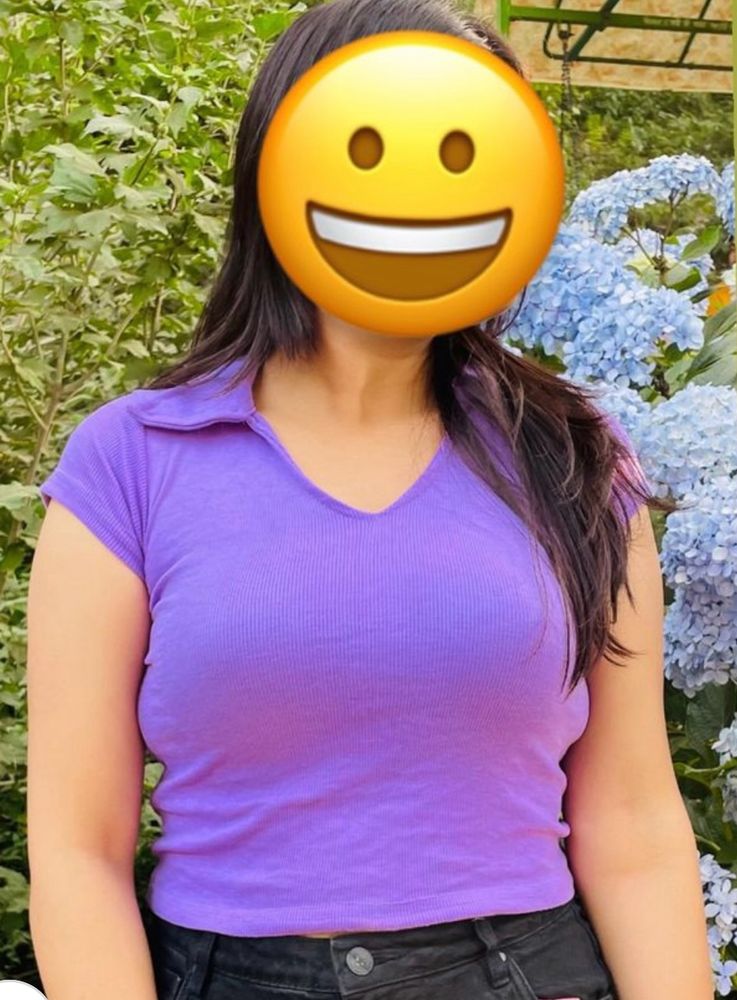 purple crop tshirt top