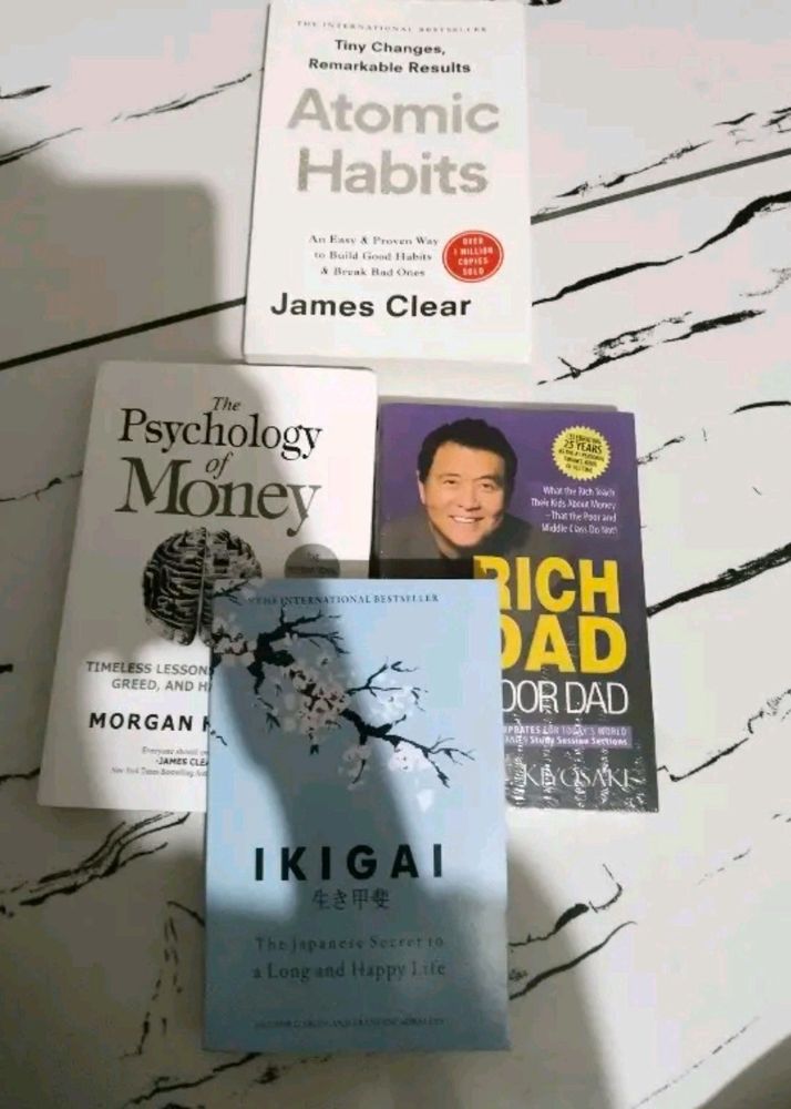 Ikigai+ Atomic Habits+ Psychology+ Rich Dad Book