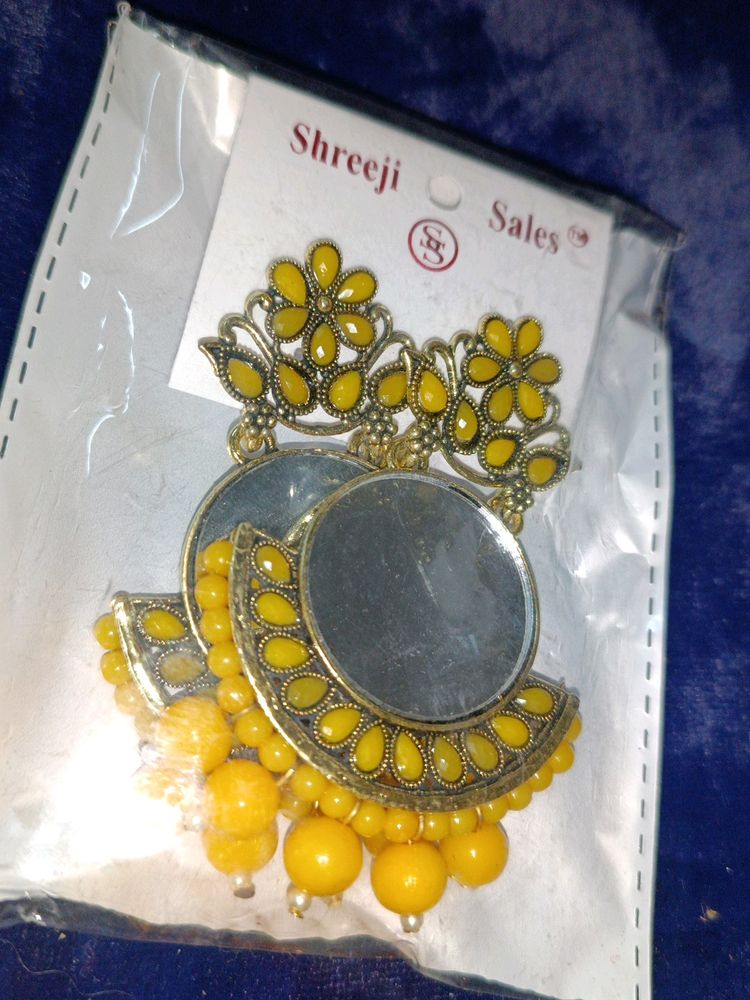 Yellow Mirror Earrings