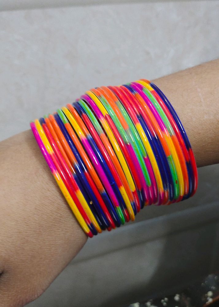 Multicolored Metal Bangles