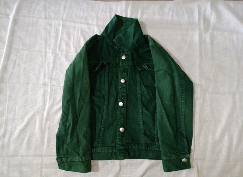 Women Denim Jacket Green