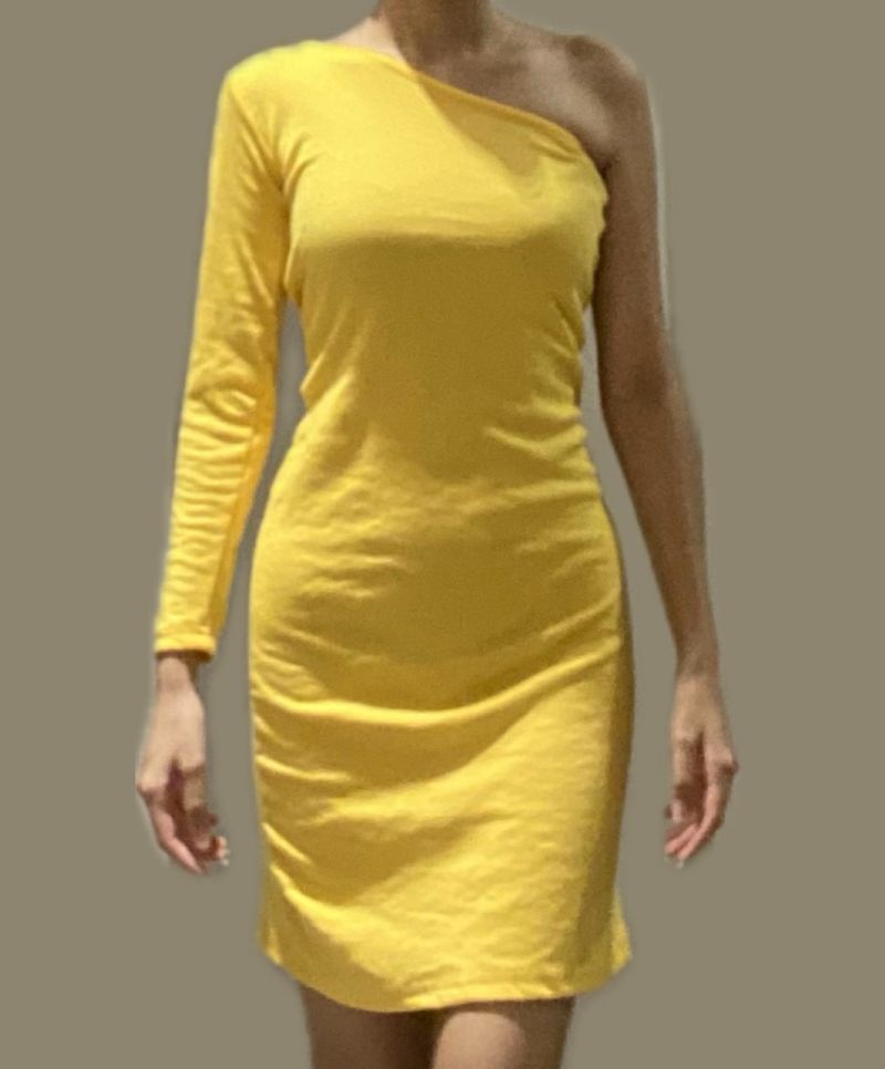 Yellow One Shoulder Dress