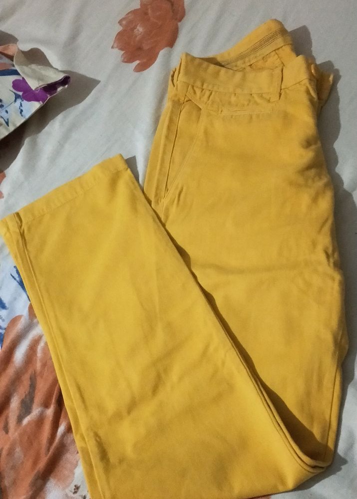 Trouser For Men (Yellow Color) , Length 41.7 " , Waist 30"