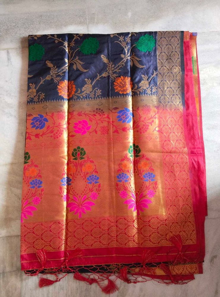 Kanjeevaram Silk Saree Blue Body