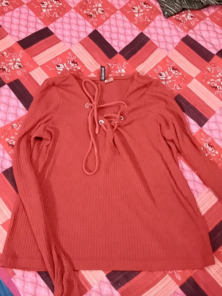 Red Colour Cute Top