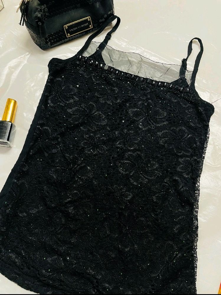 Black Lace Cami Top