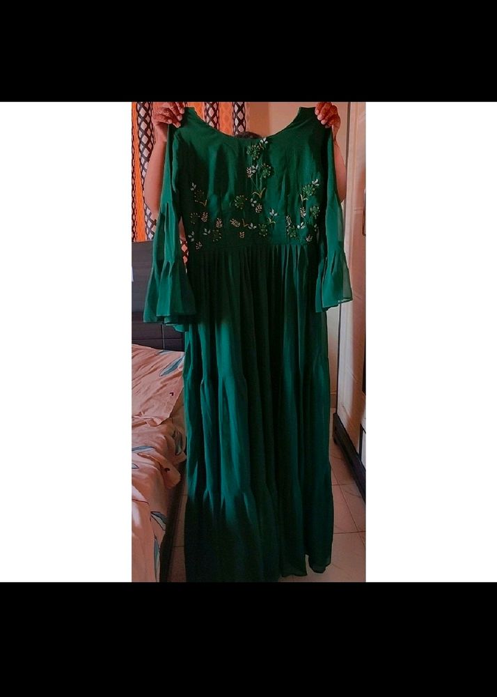 Green Anarkali Gown