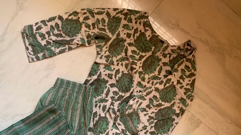 Green Titli Kurta Set