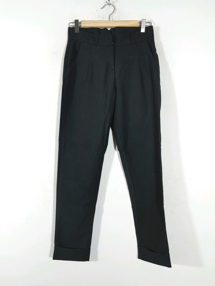 Black Slim Fit Formal Pant  (Women's)