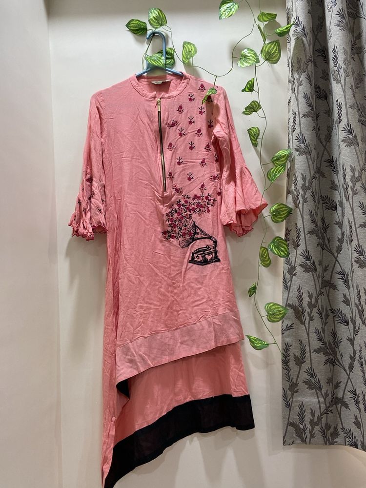 Pink Round Unique Kurti For Women🩷