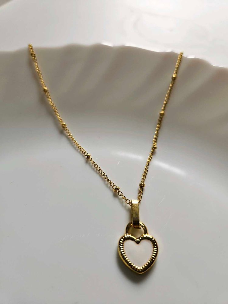 New Double Side Black White Heart korean Necklace