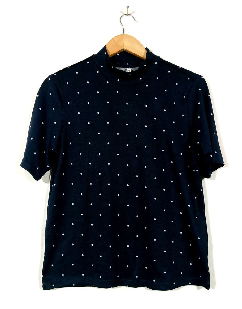 Navy Blue Polka Dot Top (Women)