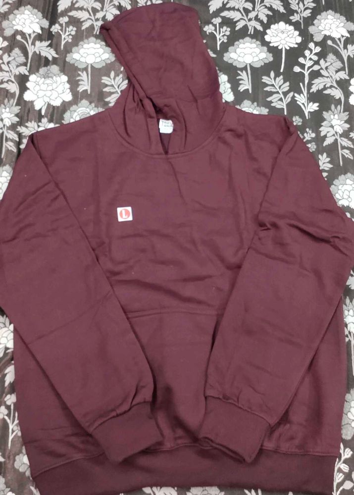 Maroon Color Plain Hoddie