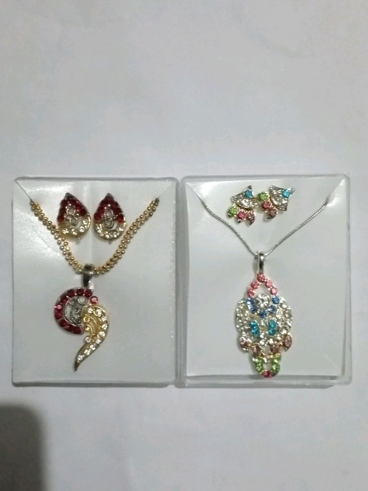 pendent set with earring for girls Pack Of 2