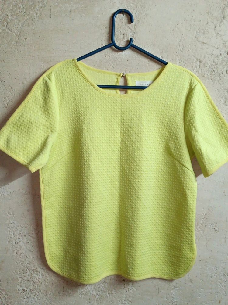 Trendy Ladies Fashion Top Half-sleeve Yellow