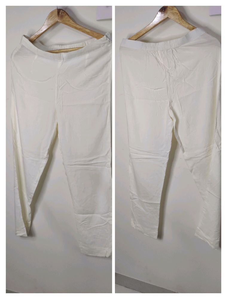 Cotton Straight Pant - Off White