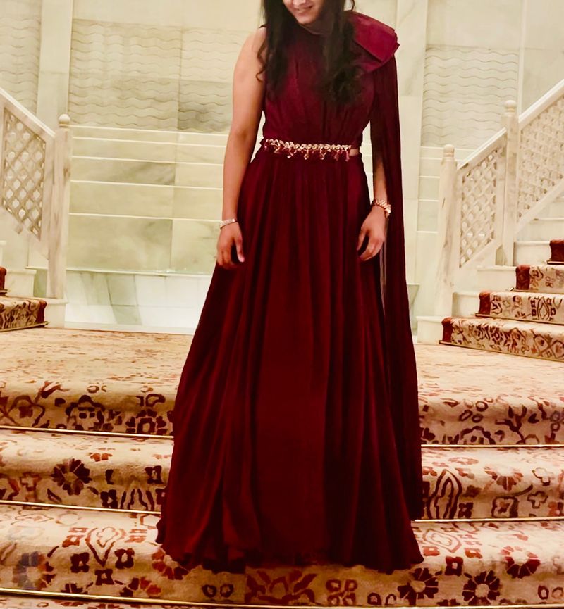 Maroon Lehenga With Trendy Sleeves