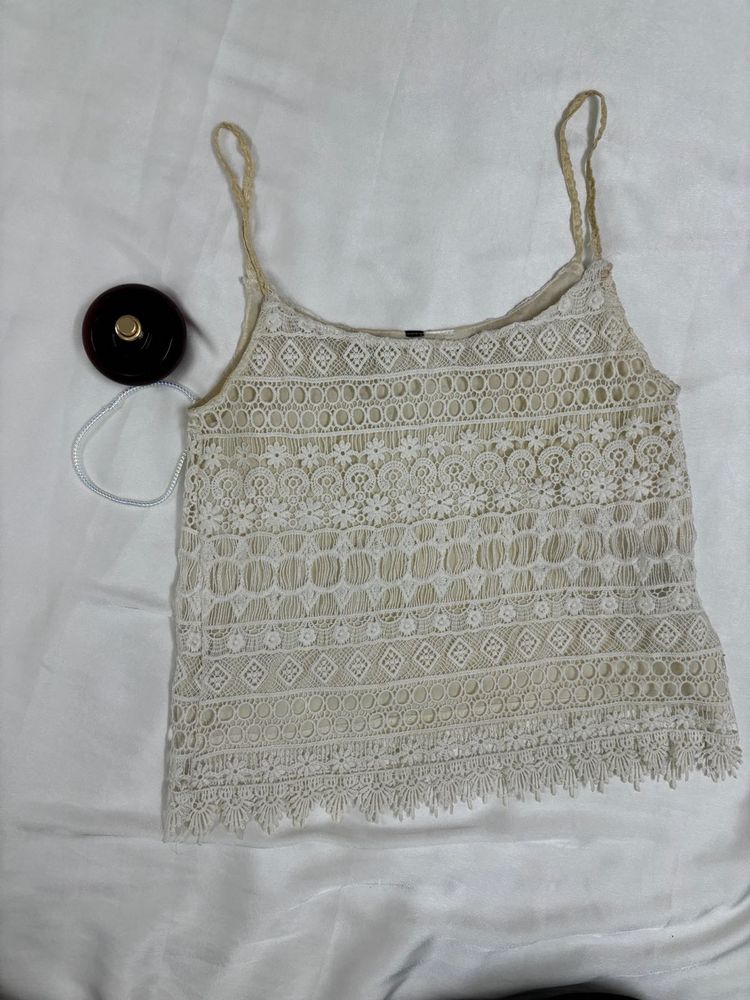 Crochet Cream Color Top