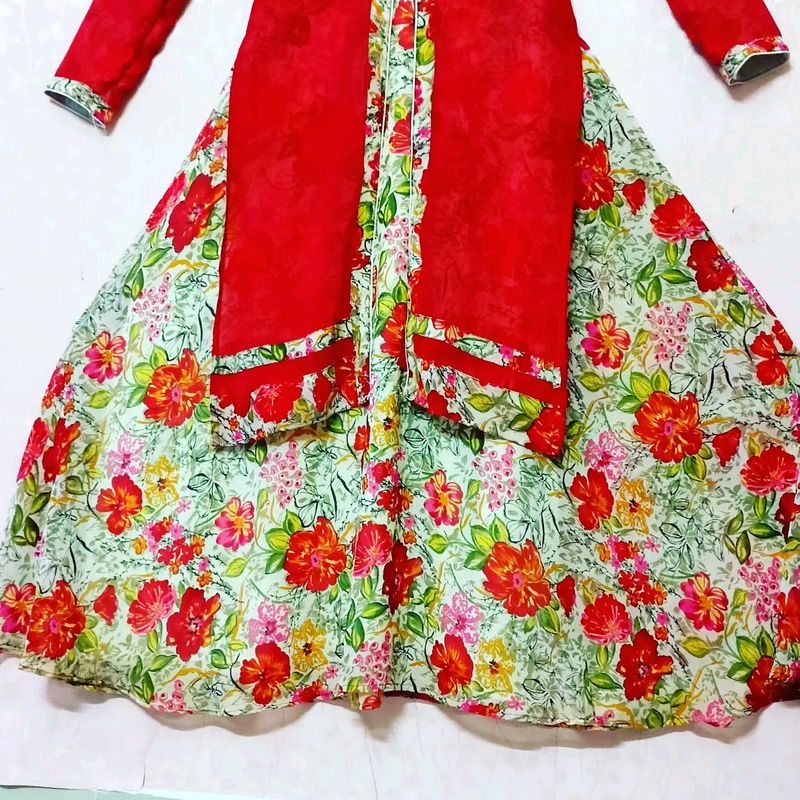 Red color dress, bust 34 to 36