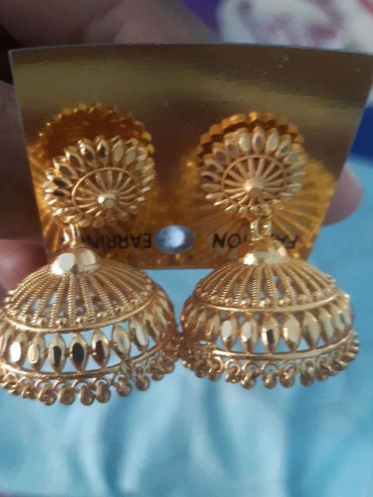 Matt Finish Gold Earrings