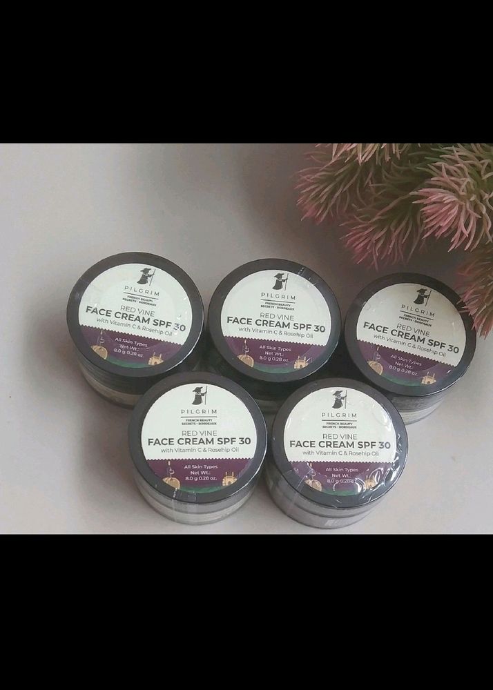 Combo Of 5 Pilgrim Red Vine Face Cream