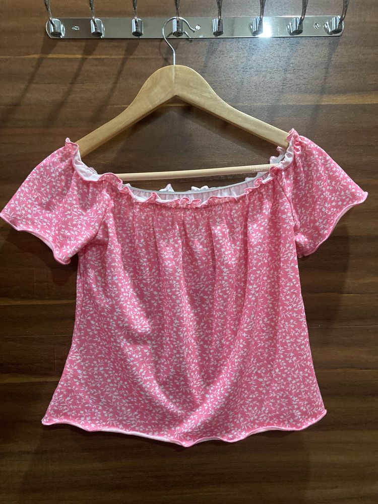 Pink Offshoulder Top