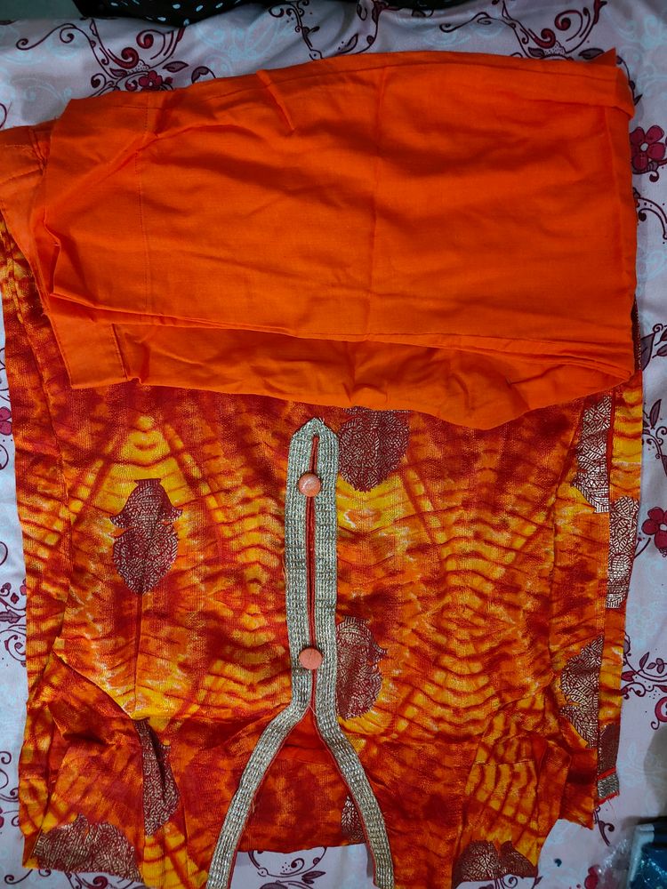 Orange Suit With Plazo Pant