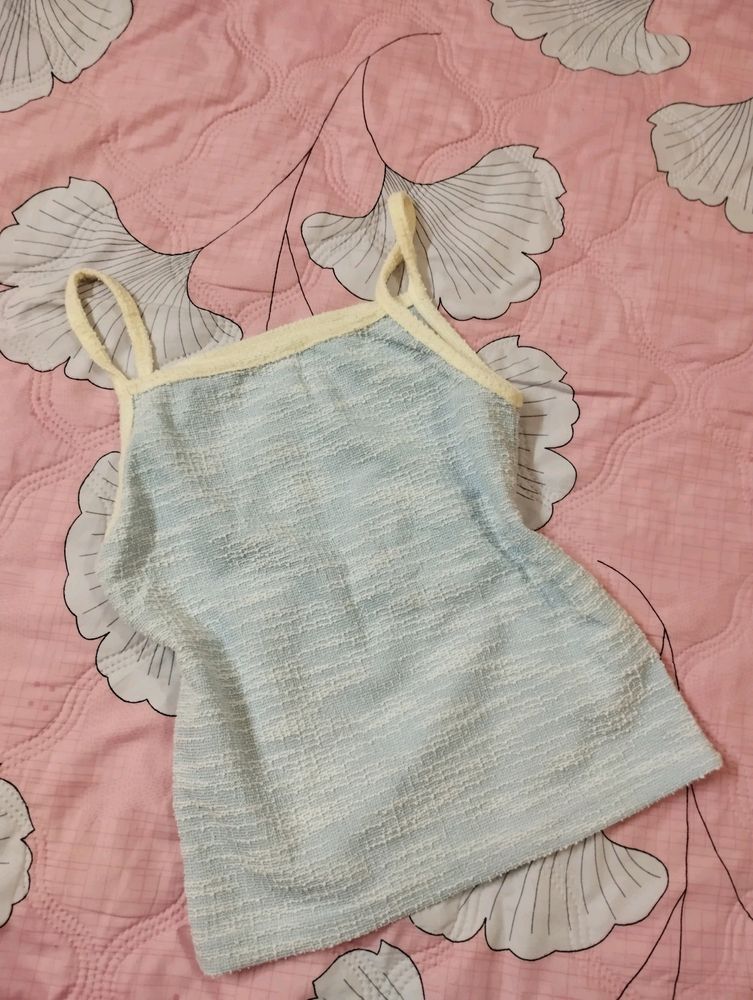 PINTERESTLY Powder Blue Textured Cami Top🌸