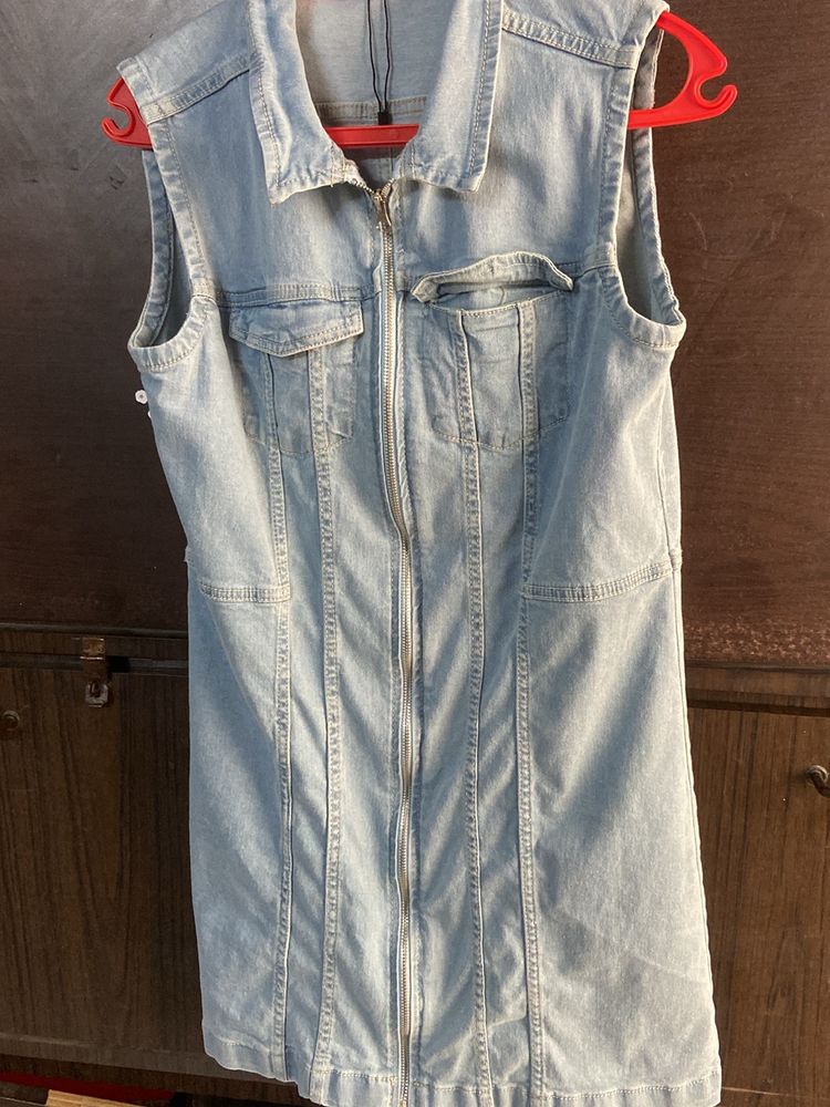 zip denim dress