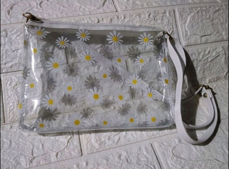 Transparent White Slingbag For Women