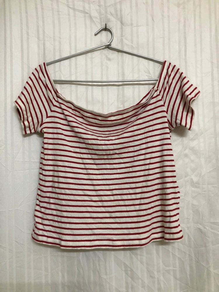 White & Red Cotton Top