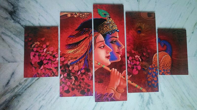 Gorgeous Radha Krishna Wooden MDF Board Painting