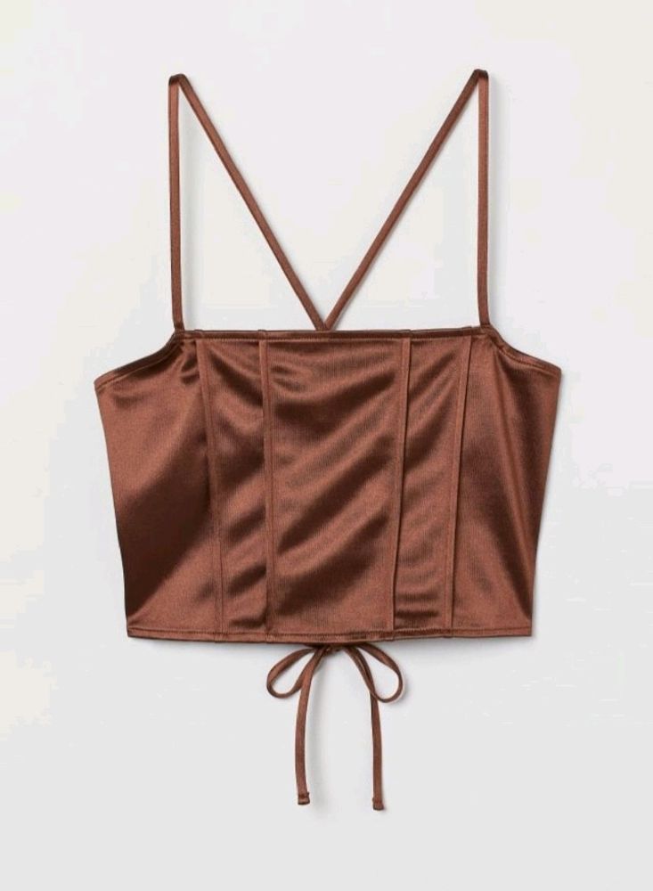 H&M Inspired Brown Satin top