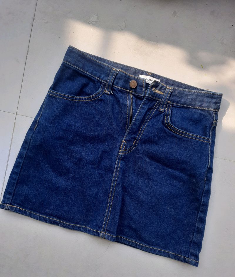 Blue Denim Skirt For Women