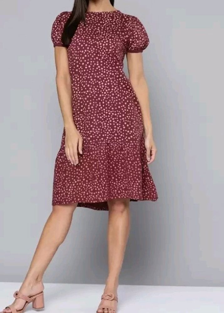 Chemistry| Women A- Line Maroon Dress