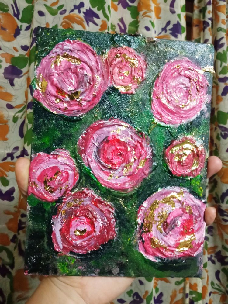 3d Sculptured Rose Painting