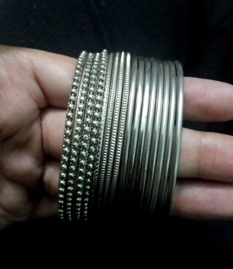 Silver Bangles 16 Pieces