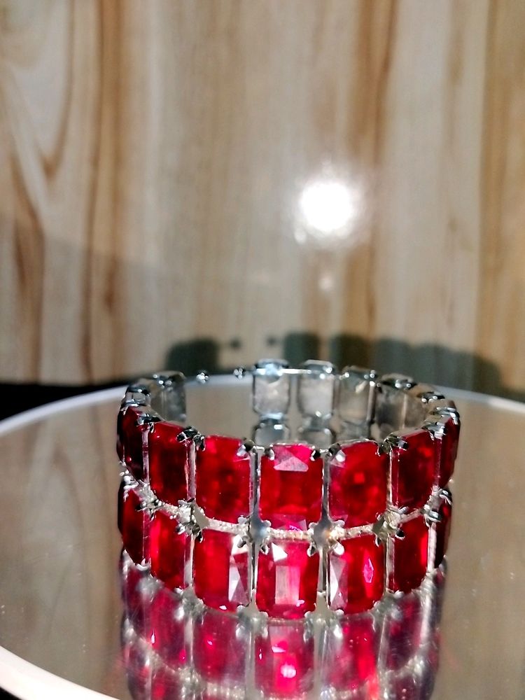 Original Glass Stone Breslet Red Color