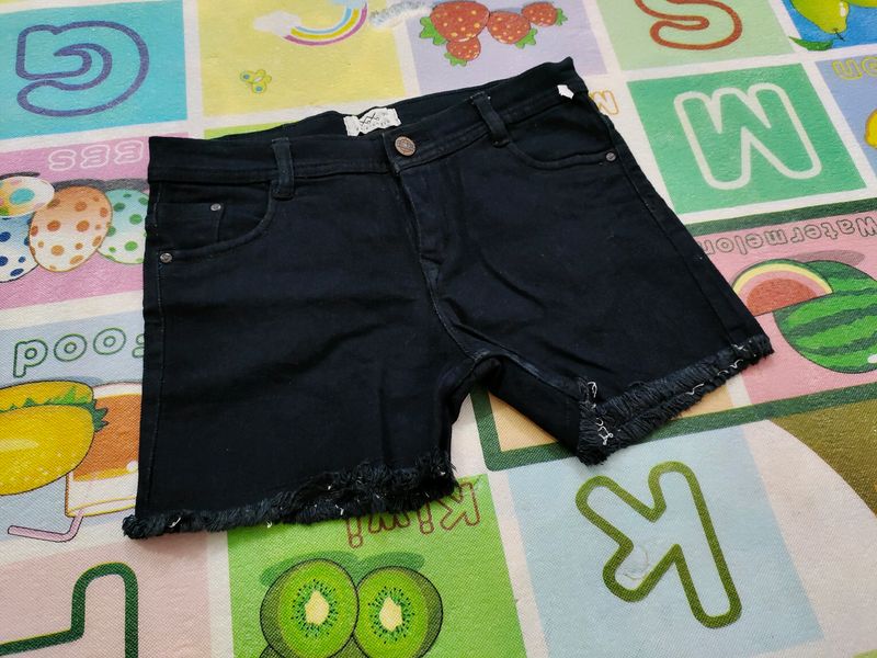 Black Denim Shorts