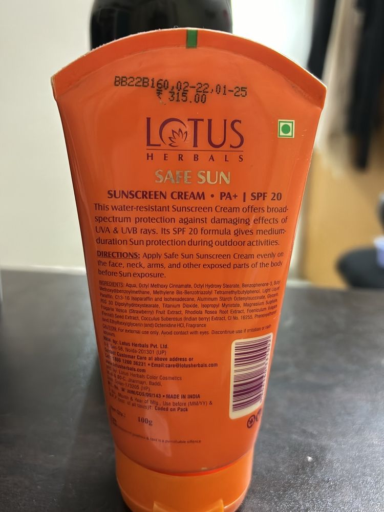 LOTUS SAFE SUNCREAM